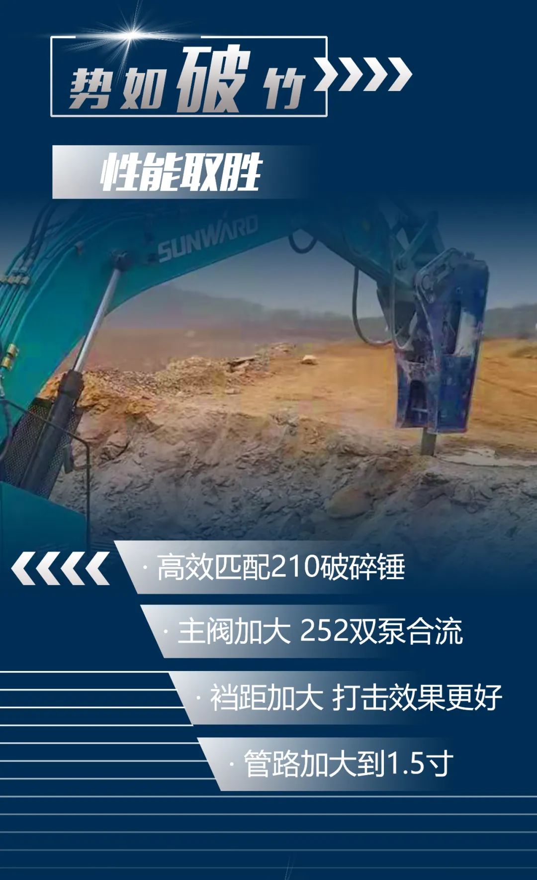一图读懂 | 又一矿山重载施工利器！！2138cn太阳集团城智能SWE650FB破碎锤重磅亮相